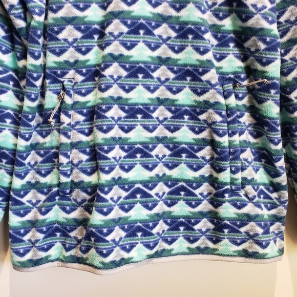 Orvis Fleece Women's Small Pullover Sweater Striped Blue Ski Resort - Picture 5 of 13